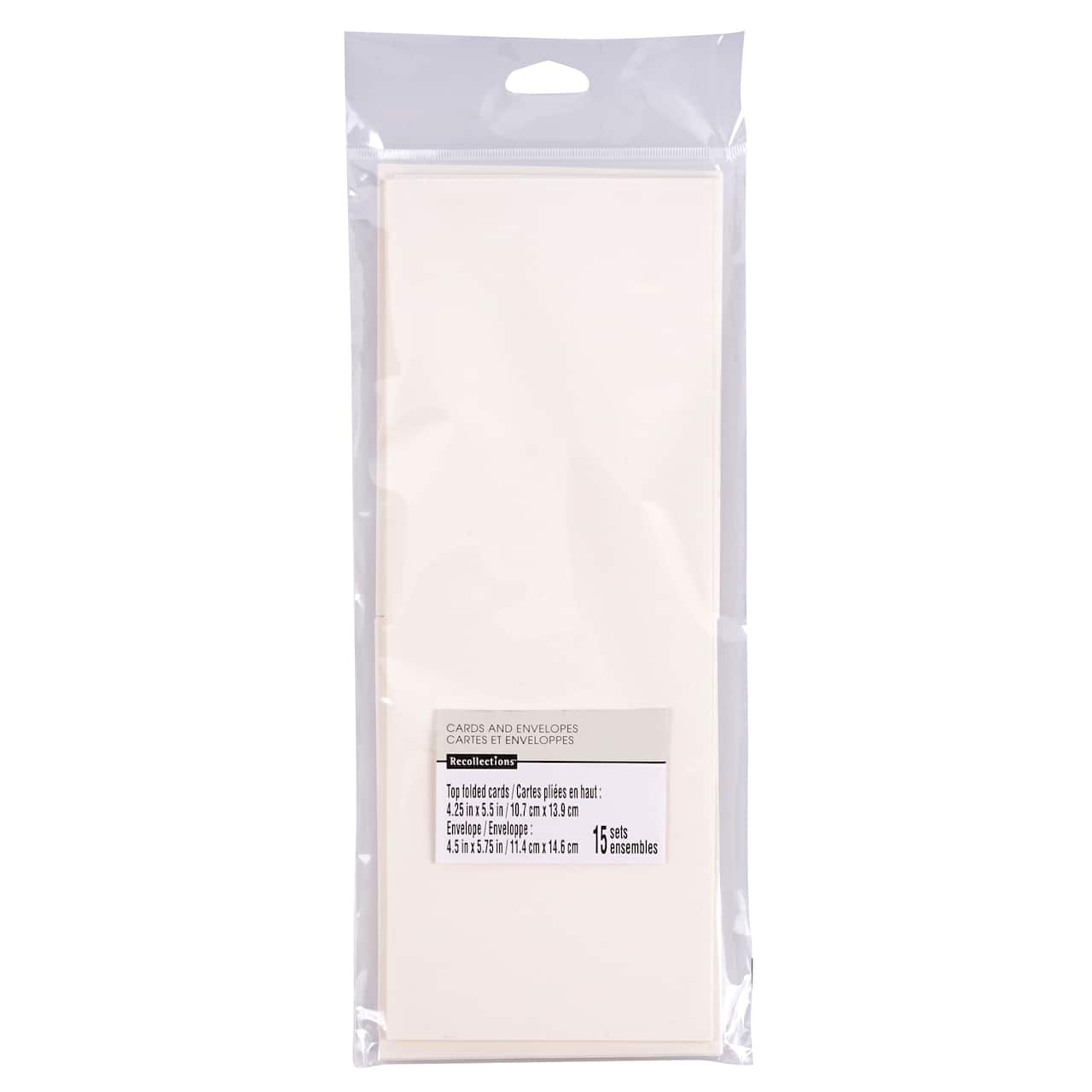 Ivory Top Folded Cards & Envelopes by Recollections™, 4.25" x 5.5"